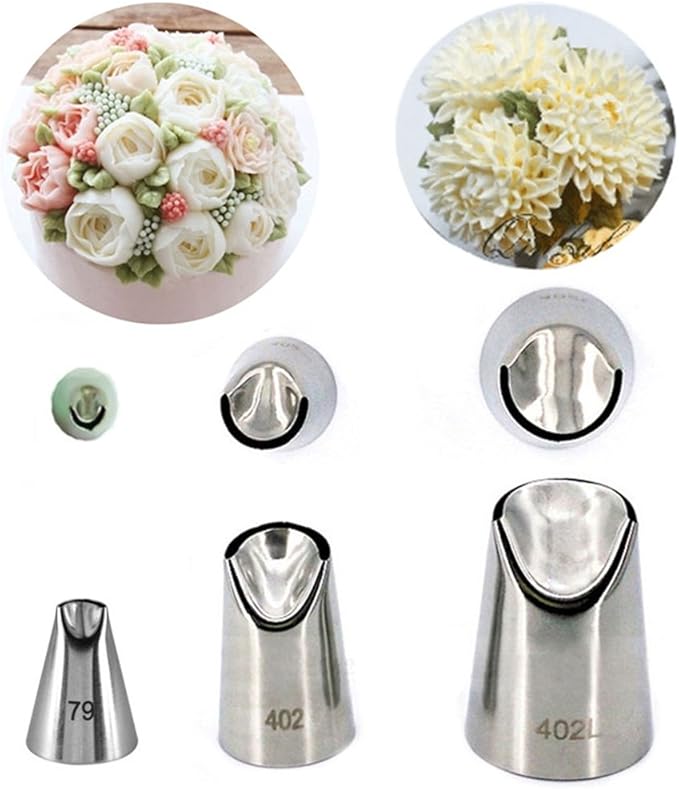 FantasyDay 3 piece Stainless Steel Piping Tips Piping Nozzles Cake Decorating Supplies Cookies Cupcake Icing Decorating Supplies Decorating Kits Frosting Icing Tips Baking Set Tools