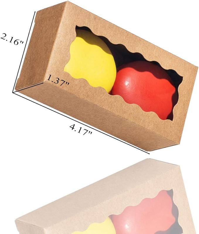JCXGRVC small treat boxes with window - 100pcs candy box for chocolate & bakery treats Macaron Packaging for Wedding 4.17 x 2.16 x 1.37 inches macaron boxes for 2