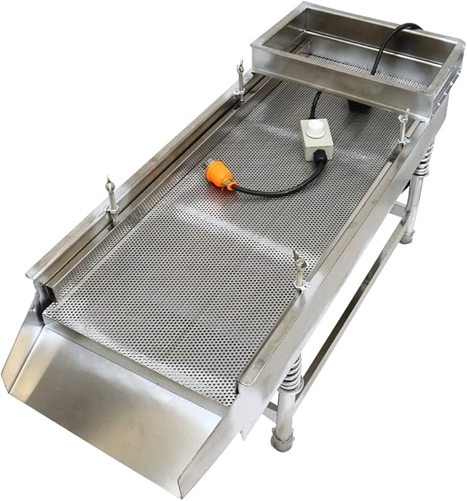 Electric Vibrating Sifter with 6mm Screen Straight Vibrating Sieve Shaker Stainless Steel Linear Sifter Machine Linear Shaker Single Motor 220v 80W