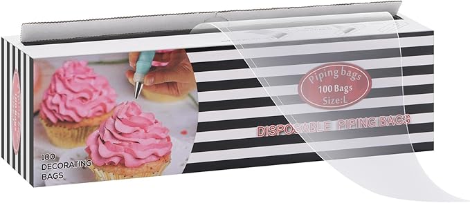 Piping Bags 18 Inch 100 Pcs Anti Burst Pastry Bags Disposable Tipless Icing Bag for Cake Decorating