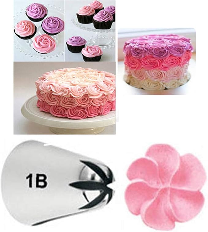 FantasyDay 4 piece Stainless Steel Piping Tips Piping Nozzles Cake Decorating Supplies Cookies Cupcake Icing Decorating Supplies Decorating Kits Frosting Icing Tips Baking Set Tools