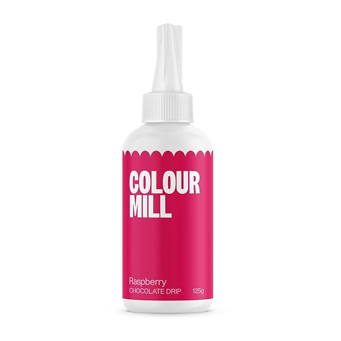 Colour Mill Chocolate Drip Easy-Melt Drizzle for Desserts, 125 Grams Raspberry