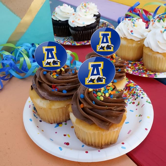 University of Alaska, Fairbanks Primary Logo Cupcake Picks Toppers Decoration Set of 6