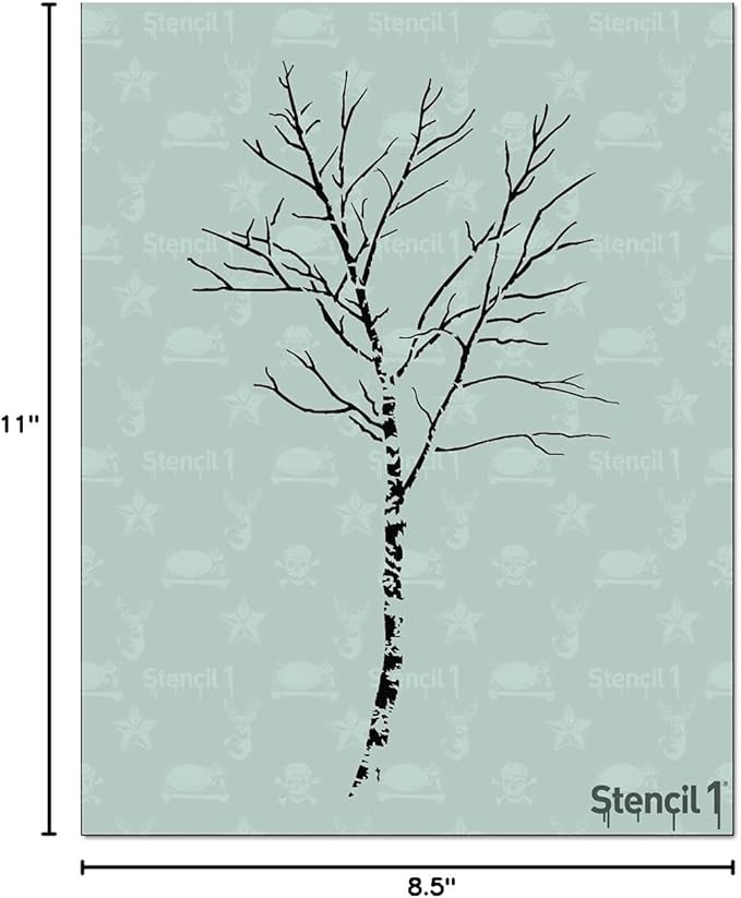 Birch Tree Stencil Durable Quality Reusable Stencils for Painting - Decor on Walls Fabric & Furniture Recyclable Art Craft - 8.5" x 11"