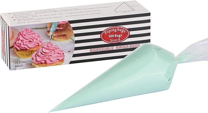 Piping Bag 10 Inch, 100 Pcs Non-Slip Pastry Bags Disposable Cake Decorating Bag Tipless Piping Bags, 1 Box