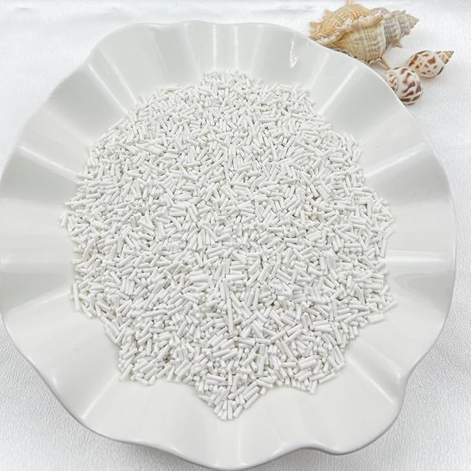 150g Fake Sprinkles Resin Sprinkles Clay Sprinkles Fake Candy Sprinkles Polymer Sprinkles Polymer Clay Slices for Resin Nail Slime Scrapbook DIY Art Crafts Making(246-white)