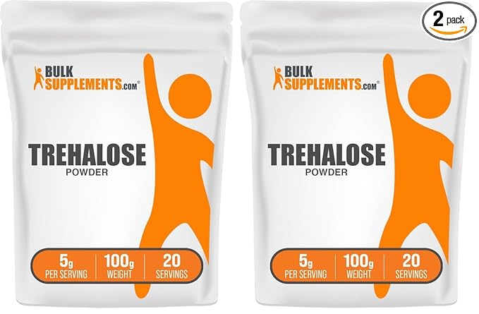BulkSupplements.com Trehalose Powder - Natural Sweetener, Trehalose Sugar Substitute - Vegan & Gluten Free, 5g per Serving, 100g (3.5 oz) (Pack of 2)