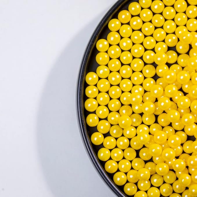Yellow Sprinkles Edible Pearls,Cake Sprinkles 130g 4.6OZ,Cookie Sprinkles,Sugar Pearl, Edible Candy Pearls for Cake Cupcake Decorationg (7mm-yellow)
