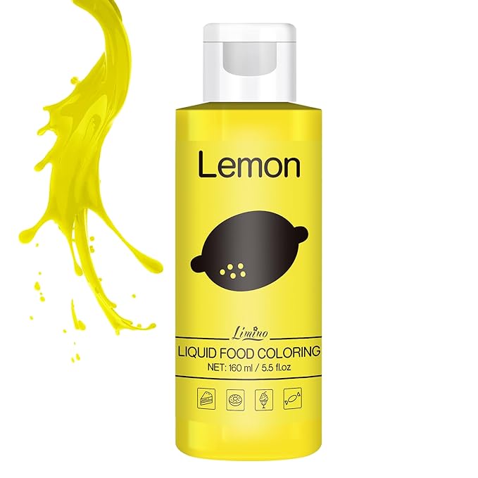Food Coloring - Vivid Food Coloring for Baking, Cake Decorating, Cookie, Fondant, Macaron - Liquid Tasteless Food Color Dye for Airbrush, DIY Slime Making and Crafts - 6 fl.oz / 160ml (Lemon)