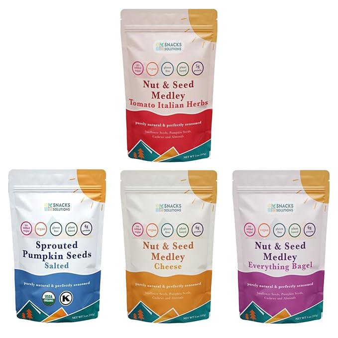 Snacks Solutions Nut and Seed Variety Pack (5 Ounce (Pack of 4))