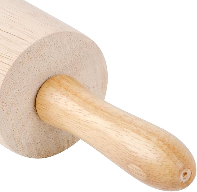 Betolla 13-Inch Wooden Rolling Pin – Hardwood Dough Roller with Smooth Rollers for Baking Bread, Pastry, Cookies, Pizza, Pie & Fondant