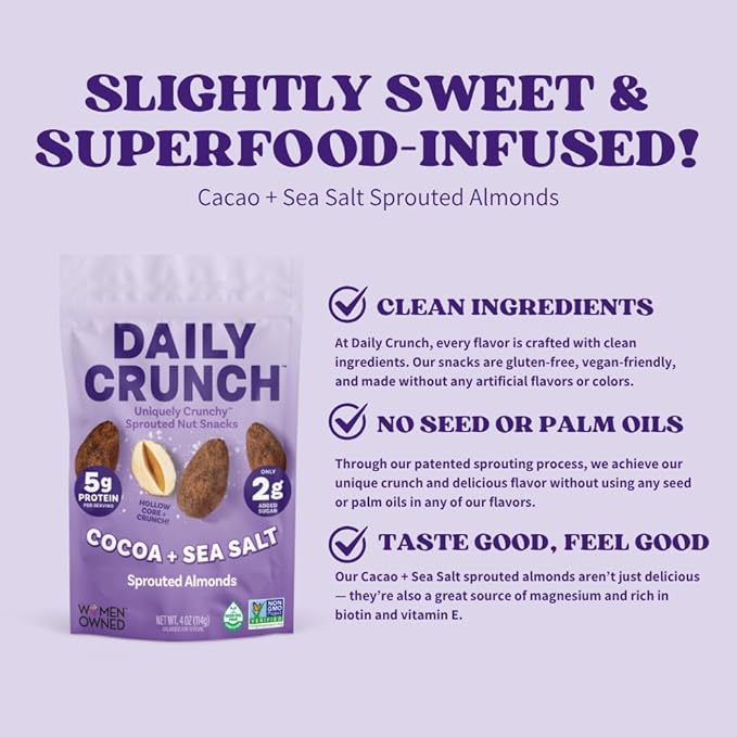 Daily Crunch, Zero Seed Oils, Gluten Free, 4oz (6 Pack, Cocoa & Sea Salt)