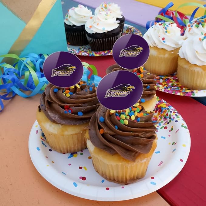 University of Montevallo Primary Logo Cupcake Picks Toppers Decoration Set of 6