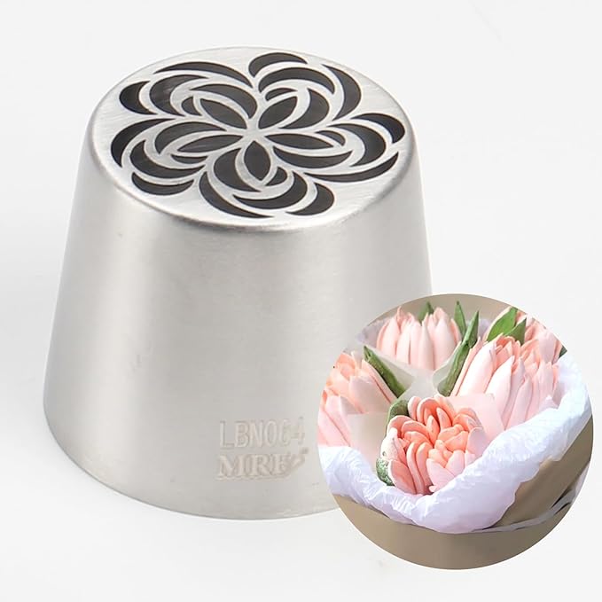 Extra Large Russian Piping Tips for Marshmallows Stainless Steel Flower Frosting Nozzles many styles Cake Decorating Baking tool for Buttercream, Cupcakes Cookies(SL64)