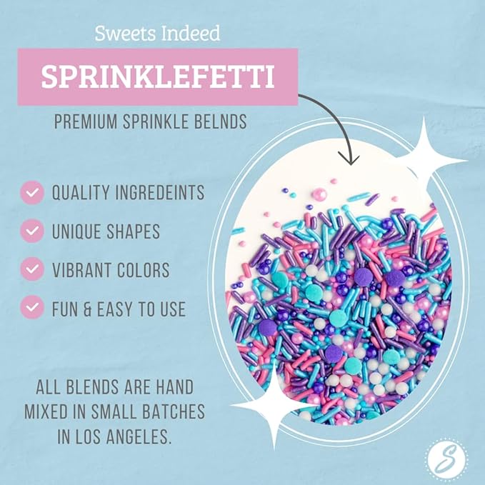 Sweets Indeed Sprinkles, Cupcake Edible Sprinkle Mix, Perfect for Cake Decorations, Baking, Ice Cream, Cookies, Cupcake Topper