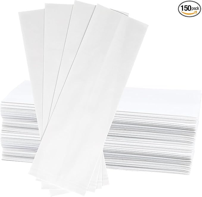 150 Pcs Silverware Churro Bags White Kraft Paper Silverware Sleeves for Kitchen Utensil Treats Bakery Cookies, 3.1 x 9.8 Inch