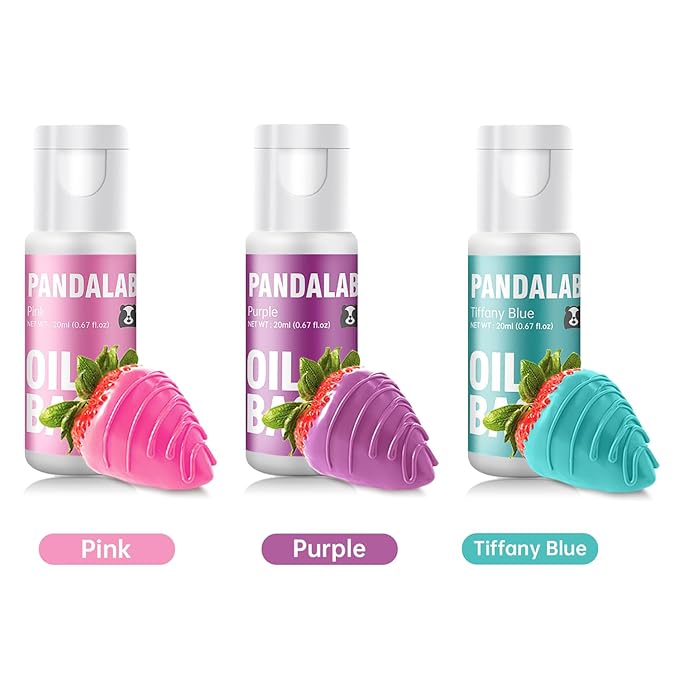 Oil Based Food Coloring for Chocolate - Pink Tiffany Blue Purple Edible Baking Food Dye for Chocolate, Candy Melts, Cakepops, Cakesicles, Fondant, Butter, Meringues, Donuts - 0.67 Fl.Oz Bottles