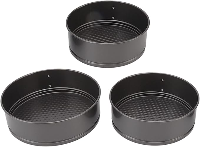 JTLB 3Pcs Cake Pan Set Prevent Sticking Round Springform Pan with Removable Bottom Baking Tool for Cheesecake Pizza Bread (22/24/26)