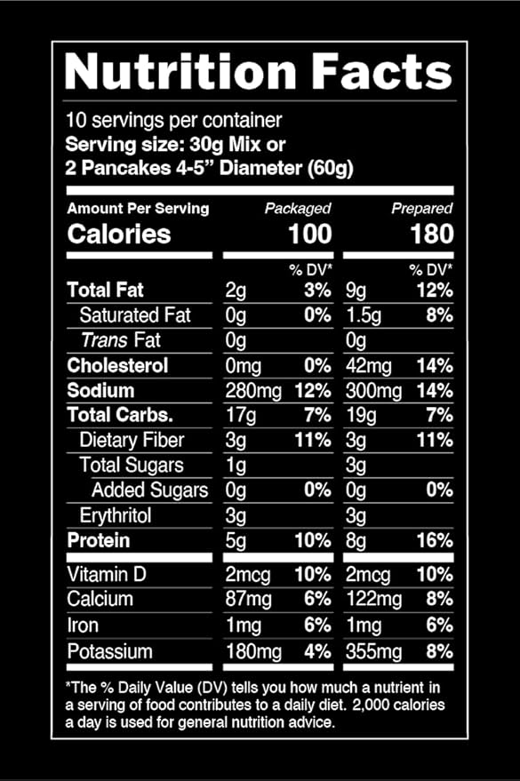 TruEats Pancake & Waffle Mix: Diabetic Friendly, Protein & Fiber Rich, Low Glycemic & Gluten Free, No Sugar Added, Vegan Friendly, Dairy Free, Plant Based, Sweetened with Monk Fruit Sweetener