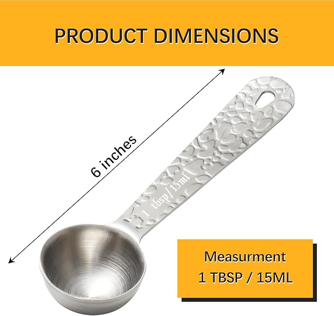 2PCS 1 tbsp(3tsp, 15ml) Single Measuring Spoon, Stainless Steel Embossed Measure Scoop Only, Individual Spoon for Cooking and Baking
