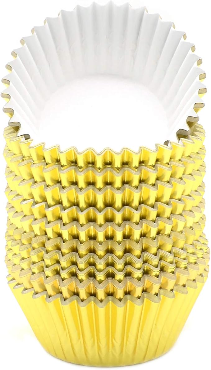 Standard Gold Foil Cupcake Liners Muffin Baking Cups for Party and More, 200-Count