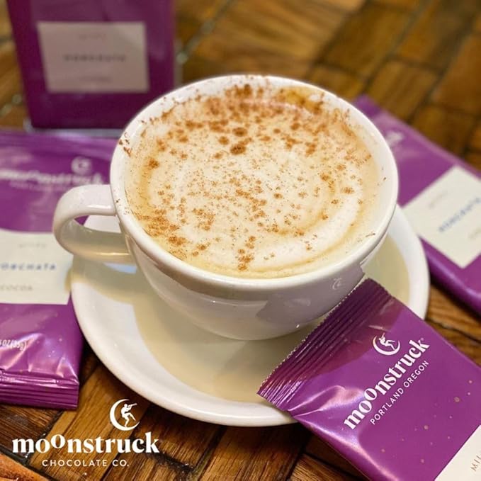 Moonstruck Chocolate Single Serve Horchata Hot Chocolate Packets, 8 Count (Pack of 1)