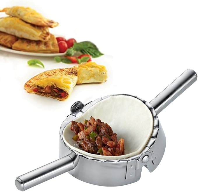 KAYCROWN 6 Inch Empanada Press, Stainless Steel Dumpling Maker Dough Cutter Dumpling Mold for Empanada, Dumpling, Ravioli, Pierogi, Turnovers, Calzone (XL: 6 inch)