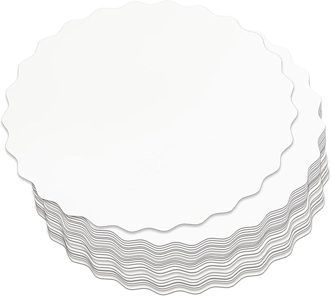 qiqee Wave Cake Boards Round Circles Rounds Base Cake Plate（Thinner But Stronger）White 6 Inch 50-Packs