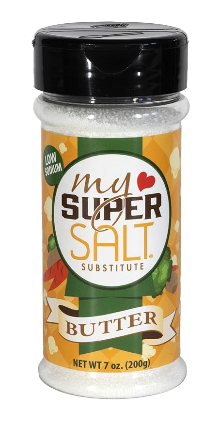 My SUPER SALT® Butter – Functional Butter-Flavored Salt Substitute - 85% Less Sodium - Smart Nutrition + Comfort Food Flavor - 7 oz