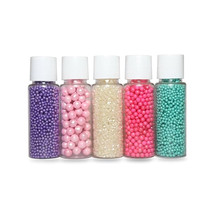 Confect Sprinkles for Cakes & Cupcakes Decoration Assorted pack of 5 Unicorn Disco Ball Mashup Sprinkles Mix Purple, baby Pink, Hot Pink & Teal Dragees White Sparkling Sugar | Vegan, Gluten-Free, Nut-Free, Soy-Free, Dairy-Free, Palm Oil-Free - 5 Oz