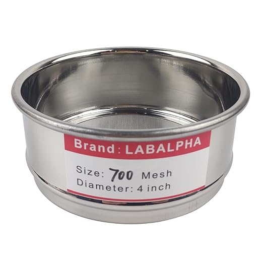 LABALPHA 700 Mesh Lab Sieves, Test Sieve #700 Mesh, 4'' Diameter, 304 Stainless Steel Wire Cloth (0.023mm)