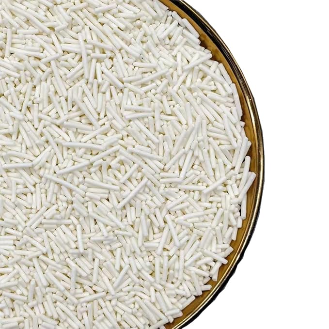 White Jimmies Sprinkles,Cake Dessert Sprinkles,Cookie Sprinkles,Sugar Pearl, Edible Candy Pearls Sprinkles Color Holiday Cake Sprinkles Gluten-Free Sprinkles for Baking Cupcake Cake Topper (white)