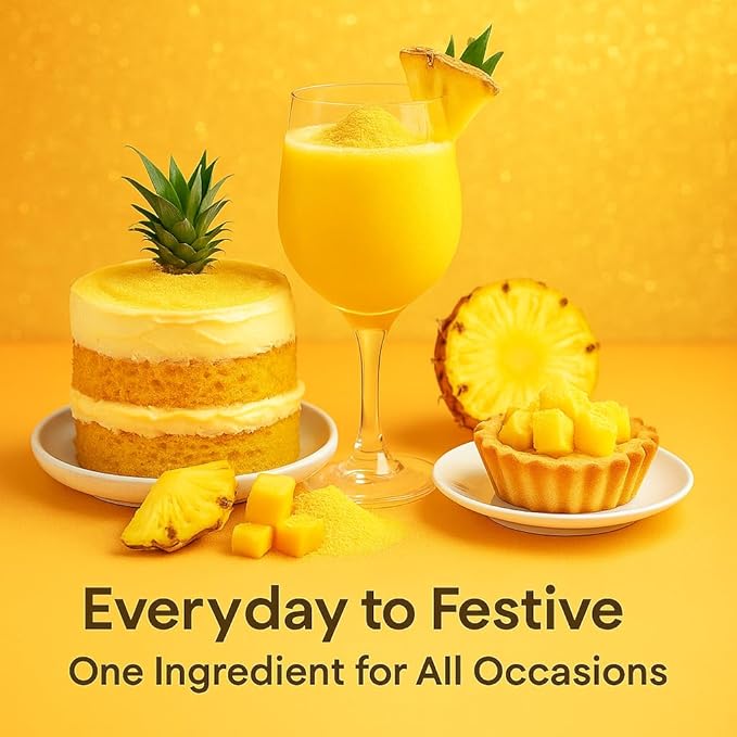 Confect Pineapple Powder | Pure & Natural Fruit Powder for Smoothies, Baking, Beverages, Juices, Tea & DIY Recipes | Vegan, Gluten-Free, No Added Sugar – 8 OZ