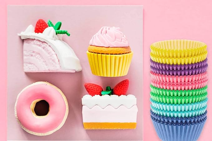 Selizo 600 Pcs Cupcake Liners Cupcake Wrappers Cupcake Paper Baking Cups for Cake Balls, Muffins, Cupcakes and Candies, Assorted Bright Colors