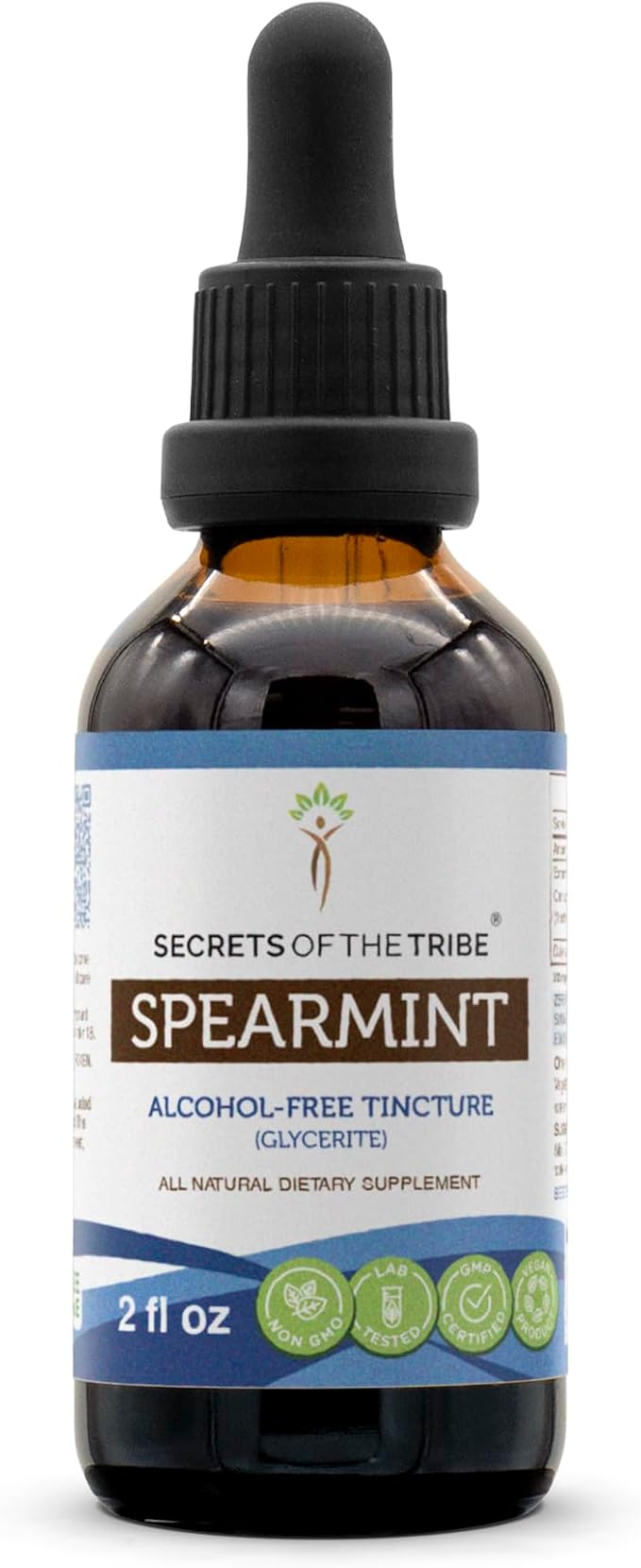 Spearmint Alcohol-Free Liquid Extract, Spearmint (Mentha spicata) Dried Leaf Tincture Supplement (2 FL OZ)