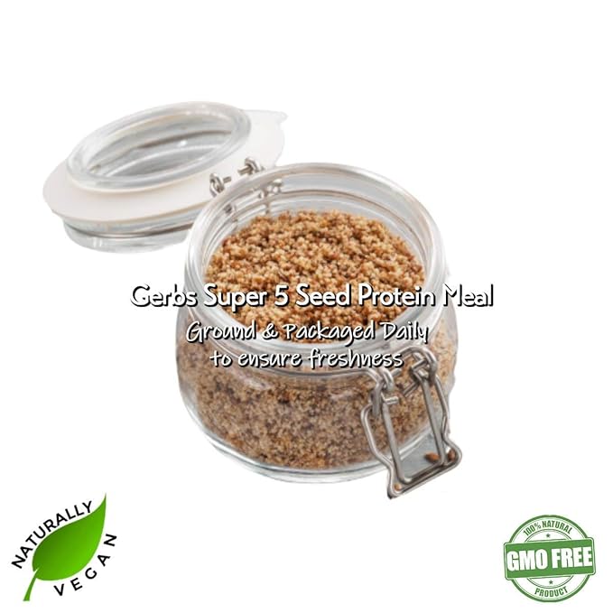 Gerbs Super 5 Seed Meal 2 lbs. | Finely Ground, No Artificial Additives, Resealable Bag | Hearty & Nutty Texture for Baking & Smoothies | Top 14 Allergen-Free