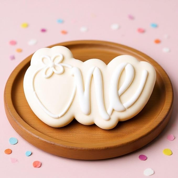 Cookie Cutter and Stencil Set Bundle Kit PYO Cookies Paint Your Own Diy Bakery Fondant Sugar Happy Birthday Wedding Baby Candle Kids Painting Coloring Pages Comb (Strawberry One)