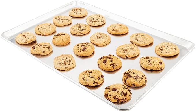 Restaurantware Met Lux 18 x 26 Inch Full Size Baking Sheet 1 Heavy-Duty Cookie Sheet - Evenly Bakes Treats Make Pastries Pizzas or Cookies Aluminum Sheet Pan For Commercial or Home Use
