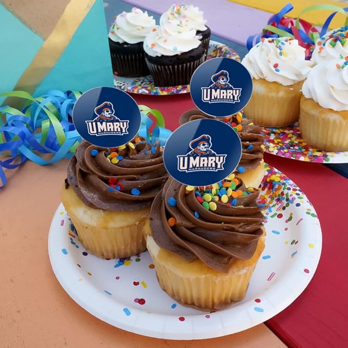 University of Mary Primary Logo Cupcake Picks Toppers Decoration Set of 6