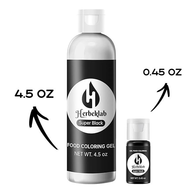 Black Gel Food Coloring – 4.5 oz Professional Grade Concentrated Food Dye, Gel Based Coloring for Icing, Baking, Cake Decorating & Cookies