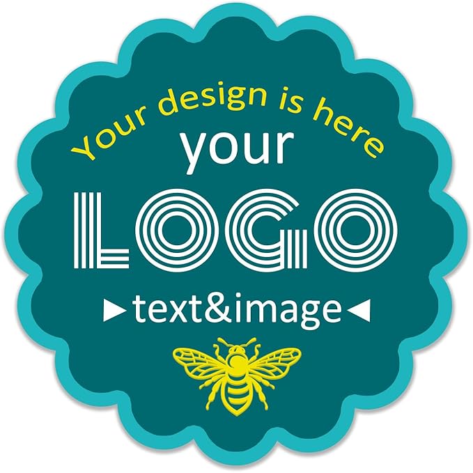 Custom Labels Stickers Personalized Business Logo Label, Self-Adhesive Jar Stickers, Organization Labels, Waterprof or not, Circle Shape, Multiple Sizes, from 30 to 1000pcs (Flower)