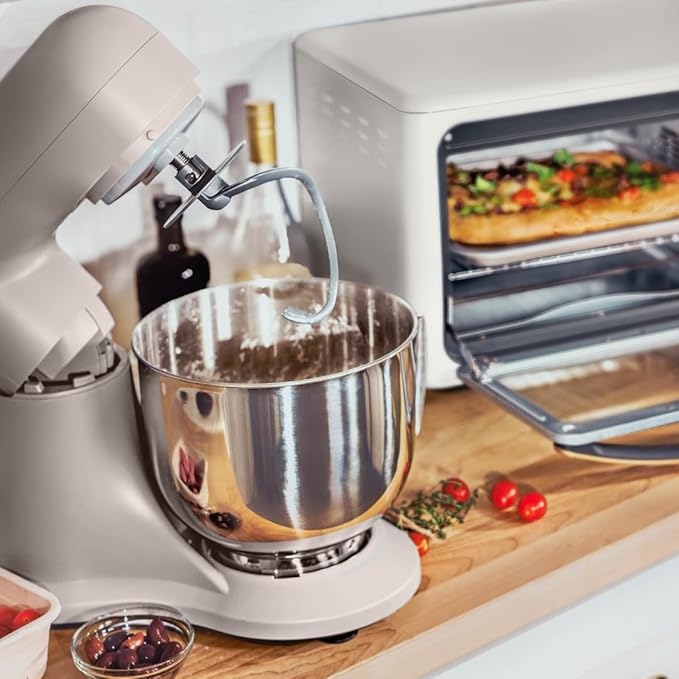 Beautiful 5.3QT 300W Stand Mixer with 12 Speeds, Tilt-Head, Splash Guard & Dishwasher-Safe Accessories, Soft Matte Finish – Mixes Up to 9 Dozen Cookies, Includes Dough Hook & Whisk (Porcini Taupe)
