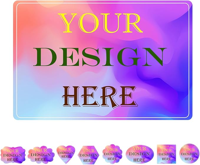 100-1000 PCS Custom Stickers Personalized Labels, JOVELLO Custom Labels Stickers for Business, Logo, Office, Parties, etc - PVC Waterproof Material (Rectangle)