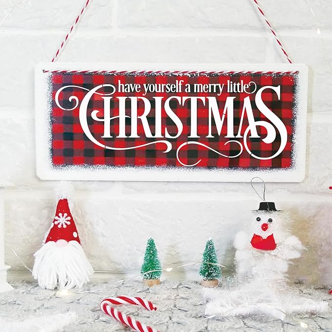 Christmas Stencils for Painting on Wood Signs, Reusable Essential Holiday Christmas Stencils for Door Mats Canvas Crafts Doormat Door Hanger (old10)