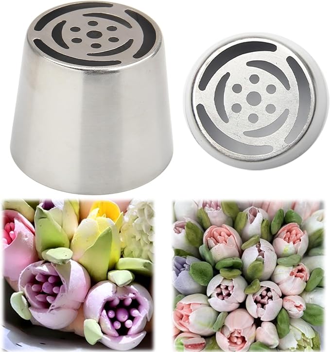 Extra Large Russian Piping Tips for Marshmallows Stainless Steel Flower Frosting Nozzles many styles Cake Decorating Baking tool for Buttercream, Cupcakes Cookies(SL02)