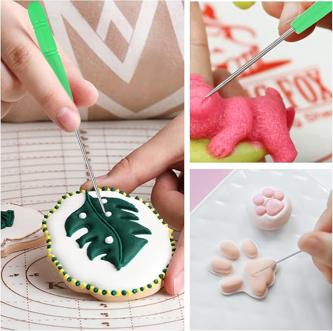 6Pcs Cookie Scribe Tool Sugar Stir Needle Stored in Plastic Box Colorful Cookie Decorating Tools Cookie Decorating Supplies for Royal Icing for Baking Lovers