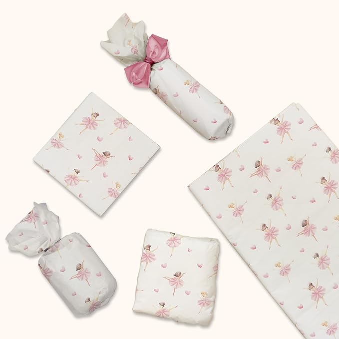 Pro Supply Global Ballerina Printed Tissue Paper for Gift Bags or Boxes and Wrapping - Baby Shower Bulk Decorative Art Tissue Paper for Packaging and Gifting | 24 Sheets 20" x 30"