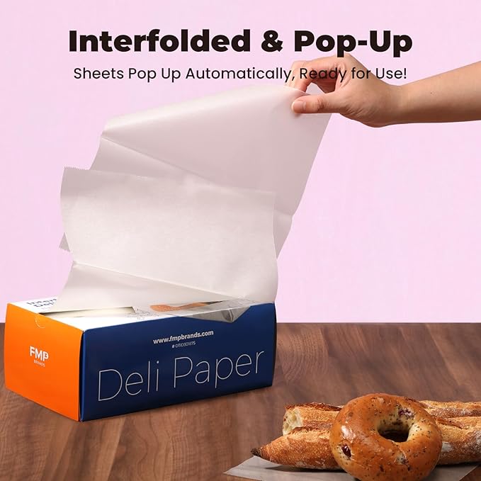 Fit Meal Prep [1000 Pack] 10 x 10.75" Wax Paper Sheets for Food, Interfolded Precut Deli Paper, Pop Up Grease-Proof Sandwich Paper Wraps, Waterproof for Lunch, Food Basket, Microwave Cover, BBQ