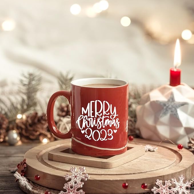 Small Christmas Stencils for Painting on Wood Reusable 4in Round Small Holiday Merry Christmas Stencils Ornaments Stencil for Wood Cards Scrapbook Journal Cookie Glass (16pcs Words 4in Round)