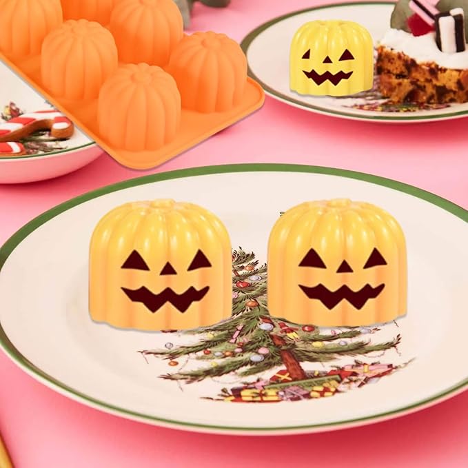 1 Pcs Silicone Chocolate Molds Fall Thanksgiving Halloween Christmas Autumn Pumpkin Candy Chocolate Mold Silicone Molds for Candy Jelly Wax Melt Ice Cubes Cake Decorations